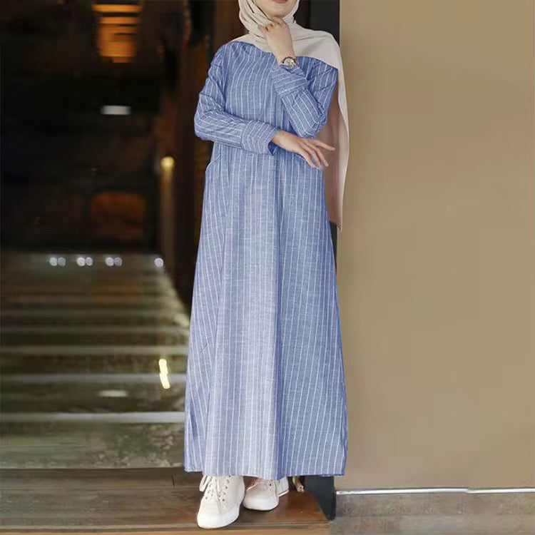 Serenity Linnen Abaya- Timeless Elegance in pure Simplicity